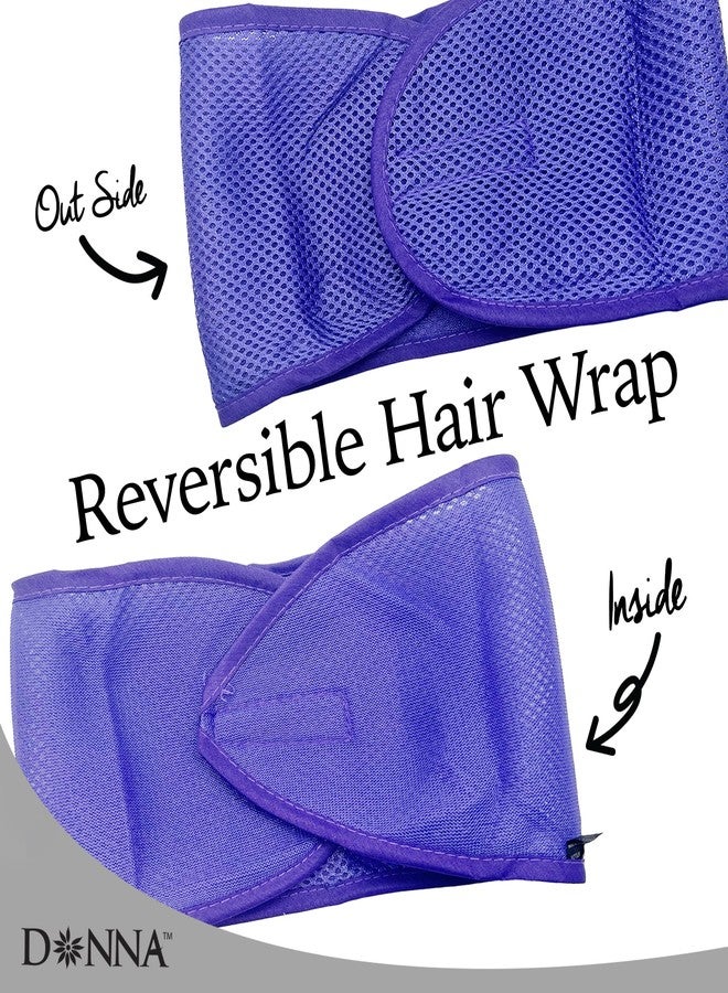 DONNA Deluxe Foam Velcro Headband, Silk Hair Wraps for Face Wash, Makeup and Hair Accessories BLACK - Image 3