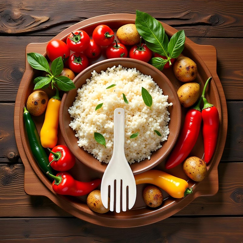 Dwuww White Jumbo Large Plastic Rice Paddle Spatula Scoop Fork-Like, 10.63" (27 cm) Long, Serving Spoons，Rice and Potato Servers - Image 4