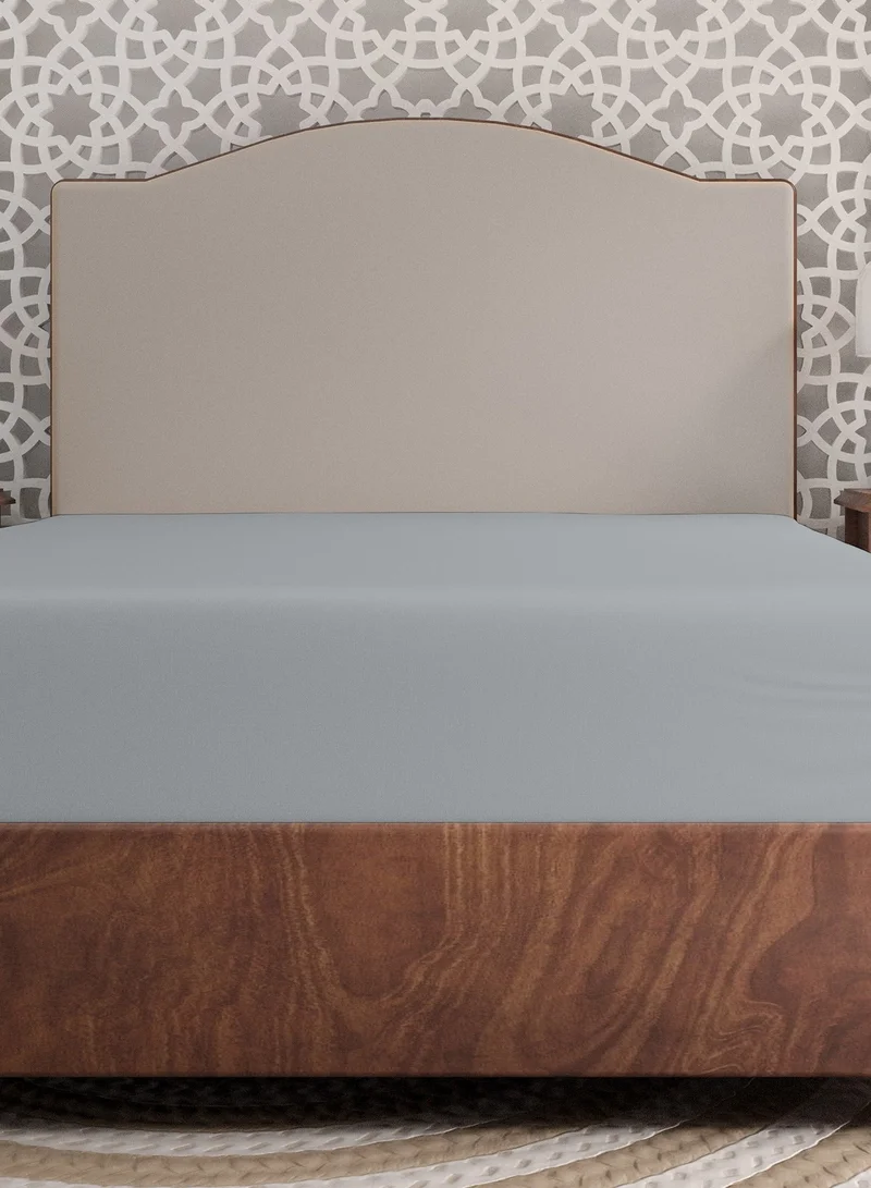 Color Sense Solid 1 Fitted Sheet King Organic Cotton Light Grey 205x180cm