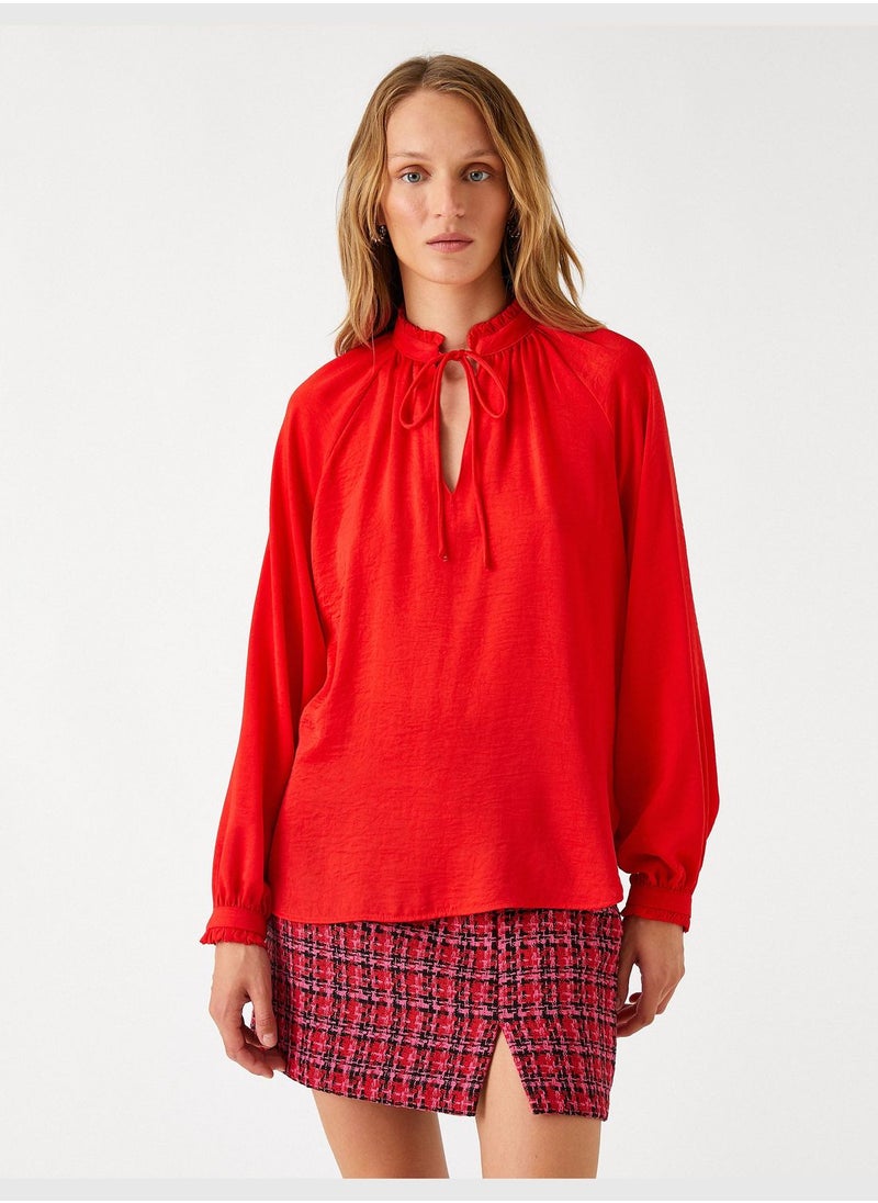 كوتون - Tie Neck Blouse - Image 1