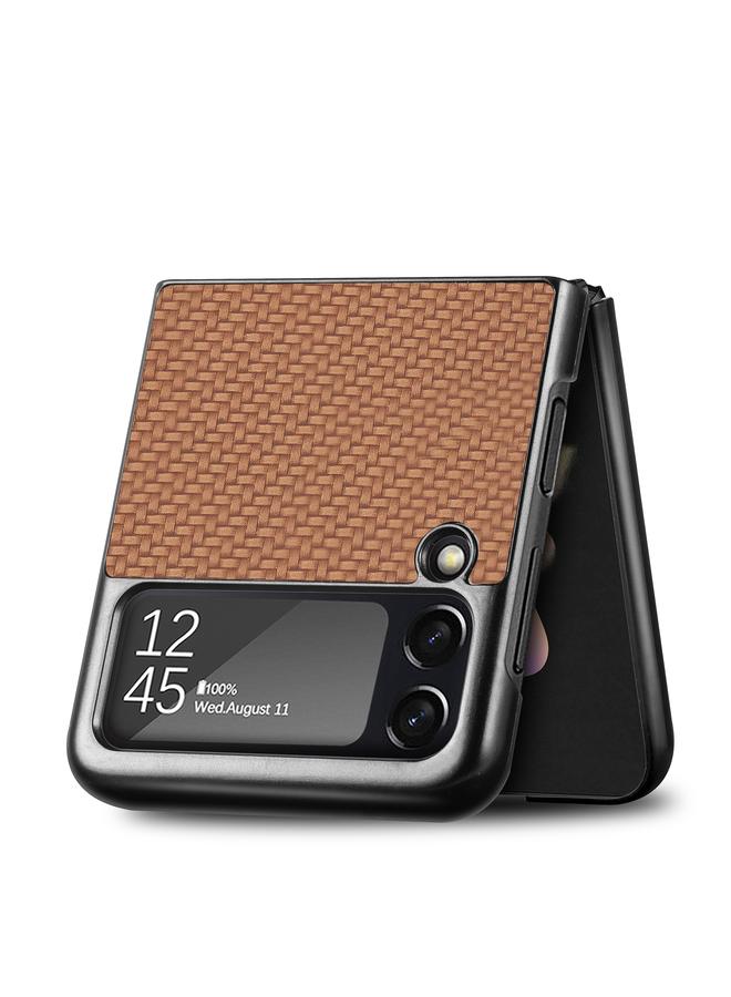 S-TOP Case For Samsung Galaxy Z Flip3 5G Cross Pattern Slim PC Protective Case - Image 5