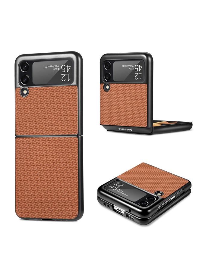 S-TOP Case For Samsung Galaxy Z Flip3 5G Cross Pattern Slim PC Protective Case - Image 1