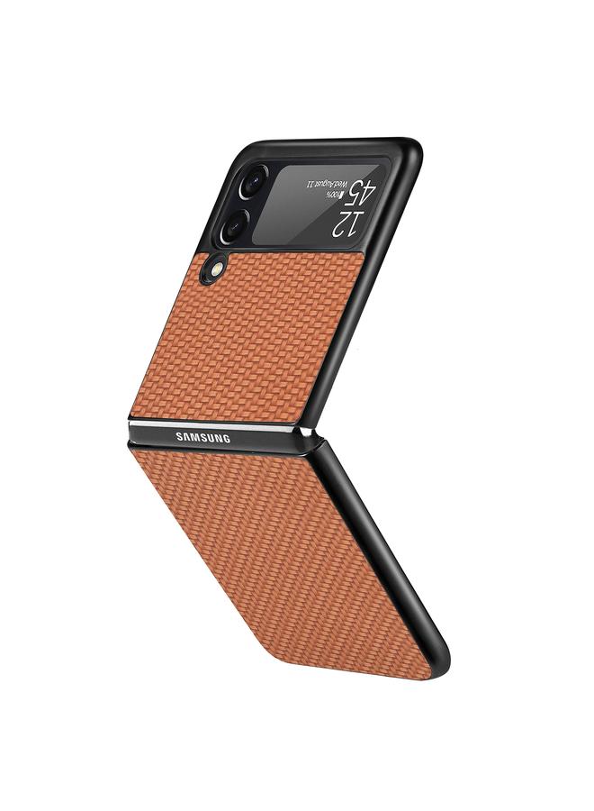 S-TOP Case For Samsung Galaxy Z Flip3 5G Cross Pattern Slim PC Protective Case - Image 3