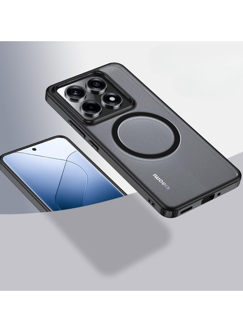 عام حافظة شفافة متوافقة مع شاومي 14 تي برو ، مدمجة في شفط مغناطيسي ، وسادة هوائية بأربع زوايا مضادة للسقوط غطاء لهاتف شاومي 14 تي برو - Image 1