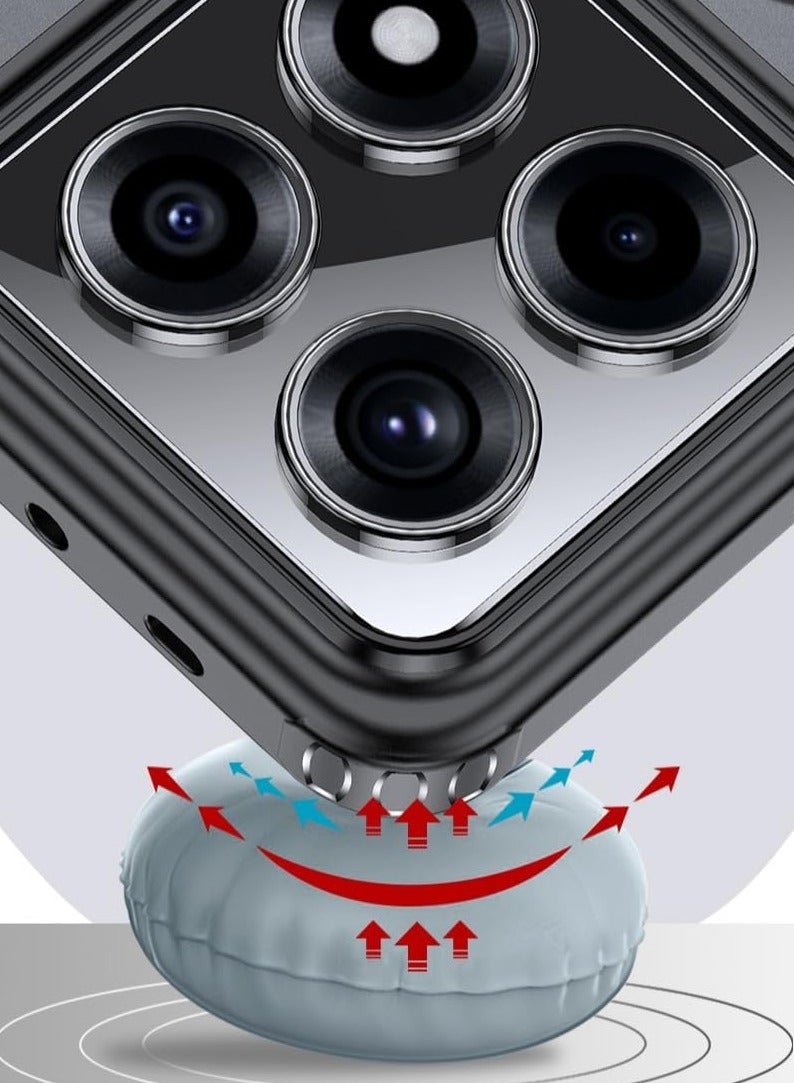 عام حافظة شفافة متوافقة مع شاومي 14 تي برو ، مدمجة في شفط مغناطيسي ، وسادة هوائية بأربع زوايا مضادة للسقوط غطاء لهاتف شاومي 14 تي برو - Image 2