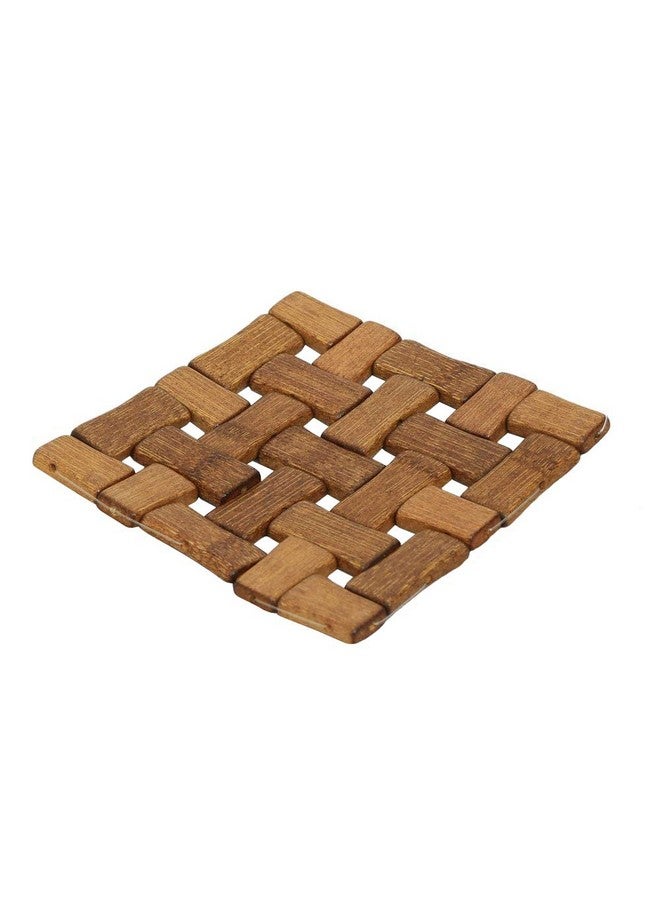 Kuber Industries 3 Pieces Bamboo Tea Coaster Set (Wooden)-CTKTC14502 - Image 2