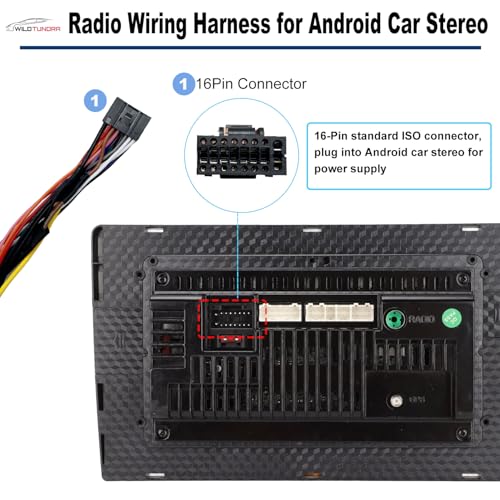 WildTundra 16Pin ISO Aftermarket Radio Harness Adapter for Hyundai 2015-2020 KIA 2016-2020, 16Pin Android Car Stereo Wiring Harness with SWC Reverse RCA Input Cable for Elantra Tucson Sonata K2 K3 K4 - Image 3