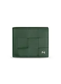 سانت هونور Weaved Bottle Green Leather Wallet for Men