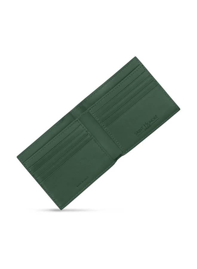 Saint Honore Paris  Weaved Bottle Green Leather Wallet for Men for Men | Best Price UAE