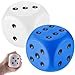 Zomiboo 2 Pcs 23 Large Foam Dice for Classroom Jumbo 6 Sided Giant Dice Casino Party Decoration Squeeze Anxiety Stress Relieve Toy Gifts for Valentines Day Adults Kids Board Game White Blue - Image 2