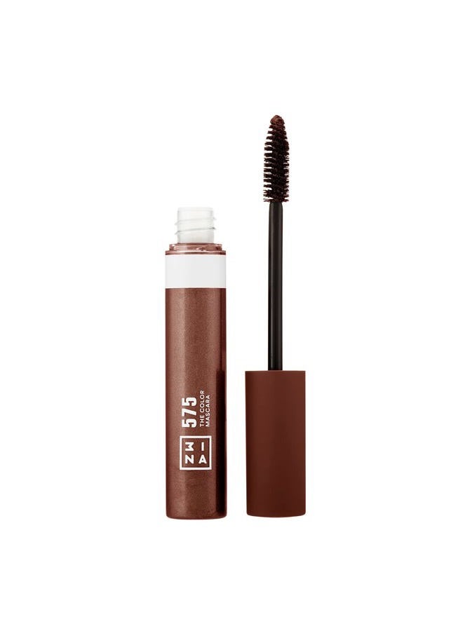 3INA The Color Mascara 575 - Brown Colored Mascara Coats Eyelashes With Fun Color - Washable, Clump Free, Volumizing Mascara in Bold Colors - Colorful Vegan and Cruelty Free Makeup - 0.47 Fl. Oz - Image 1