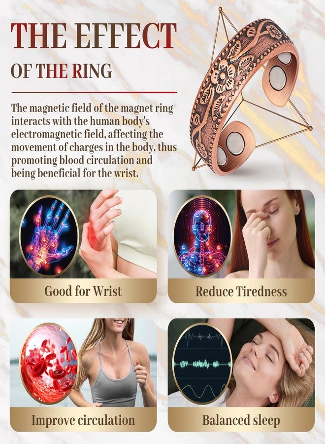 Auramag Copper Rings for Women, Thumb Rings 99.99% Pure Copper Magnetic Rings with 3500 Gauss Magnets,Copper Jewelry for Women with Box(2 PCS) - Image 5