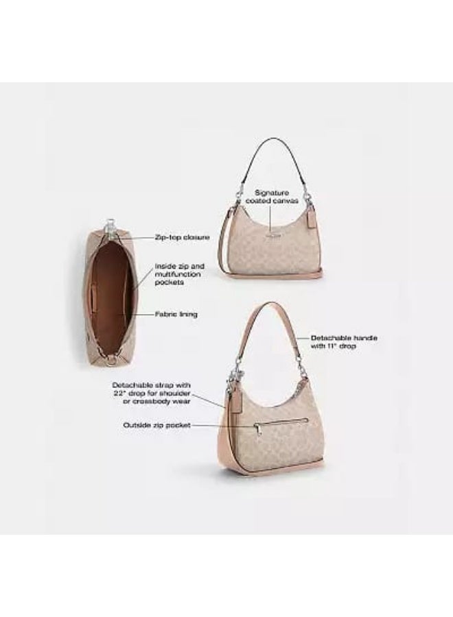 كوتش اوت ليت حقيبة يد نسائية Coach – هوبو بيج بقماش مطلي وحزام قابل للفصل - Image 4