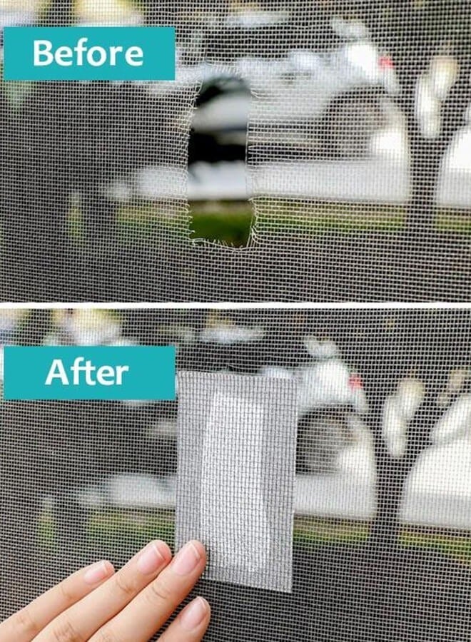 HOMESTAR Waterproof Self-Adhesive Window Screen Repair Tape, Glass Surface Mesh Patch, Anti-Insect Mosquito Hole and Tear Repair, Strong Adhesive Seal, 1 Roll (2 meters) - Image 4