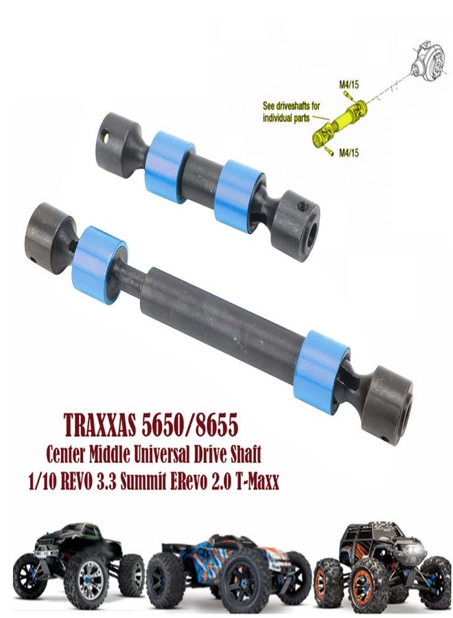 بيليباني عمود إدارة مركزي مسنن عالمي من الفولاذ CVD لسيارات التحكم عن بعد Traxxas REVO 3.3 Summit E REVO 2.0 T Maxy RC قابل للتعديل مقاوم للتآكل عالي الأداء (أزرق) - Image 3
