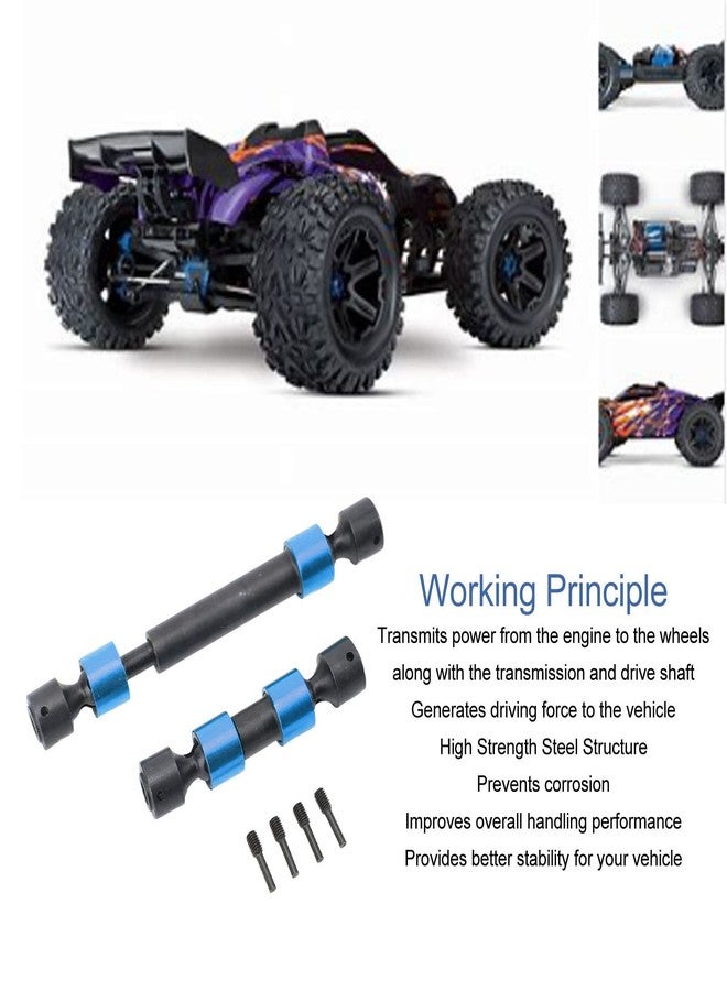 بيليباني عمود إدارة مركزي مسنن عالمي من الفولاذ CVD لسيارات التحكم عن بعد Traxxas REVO 3.3 Summit E REVO 2.0 T Maxy RC قابل للتعديل مقاوم للتآكل عالي الأداء (أزرق) - Image 5
