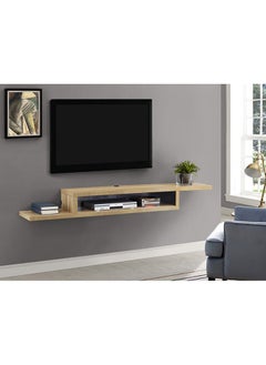 AtoZ Furniture Martin Furniture 72 in. Asymmetrical Wall Mounted TV Shelf in Beige Color 