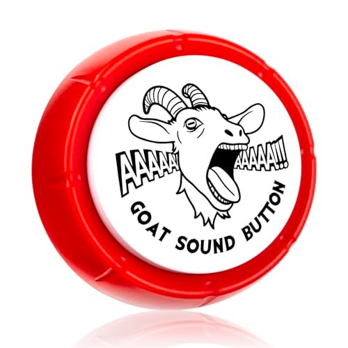 FunisFun Goat Desk Toy with Goat Squeak Funny Button with Sheep Sound for White Elephant Gag Gifts Men Women Office Gifts for Dad from Daughter Son Novelty Toys for Playing Jokes - Image 1