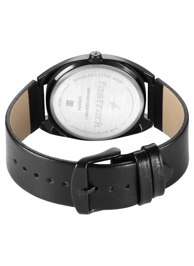 fastrack Men's Analog Round Shape Leather Wrist Watch - 3292NL01 - 49 Mm  - Image 5