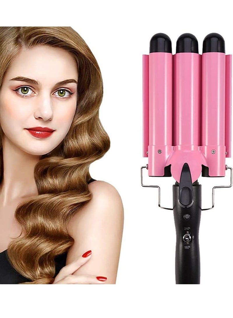 ELTRAZONE Professional Hair Curler 3 barrel curling iron hair waver 3 barrel Ceramic Triple Barrel Curling Iron 25mm Curling Wand Hair Waver - Image 1