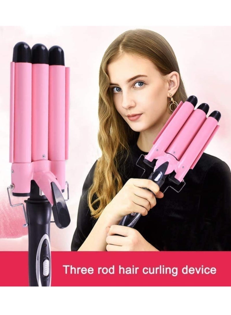 ELTRAZONE Professional Hair Curler 3 barrel curling iron hair waver 3 barrel Ceramic Triple Barrel Curling Iron 25mm Curling Wand Hair Waver - Image 3