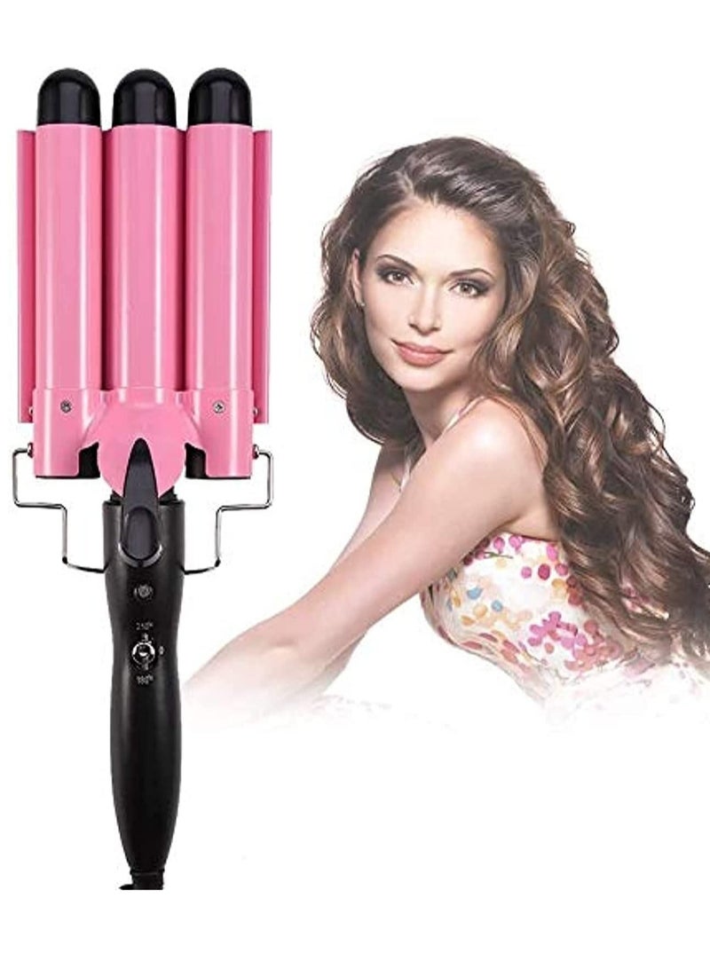 ELTRAZONE Professional Hair Curler 3 barrel curling iron hair waver 3 barrel Ceramic Triple Barrel Curling Iron 25mm Curling Wand Hair Waver - Image 2
