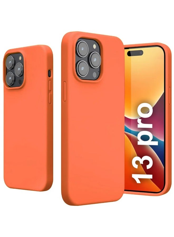 CATANES iPhone 13 Pro Soft Silicone Case Shockproof Cover 6.1 inch Orange