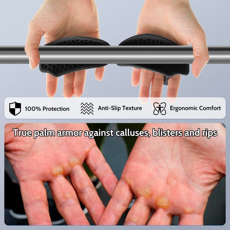 SEFLICA ® Gym Grip Pads for Weight Lifting | Non-Slip Dumbbell & Barbell Grip Pads for Men & Women | Anti-Sweat Lifting Grips for Gym, Pull Ups, Deadlifts, Fitness Workouts | Hand Protection No Gloves - Image 3