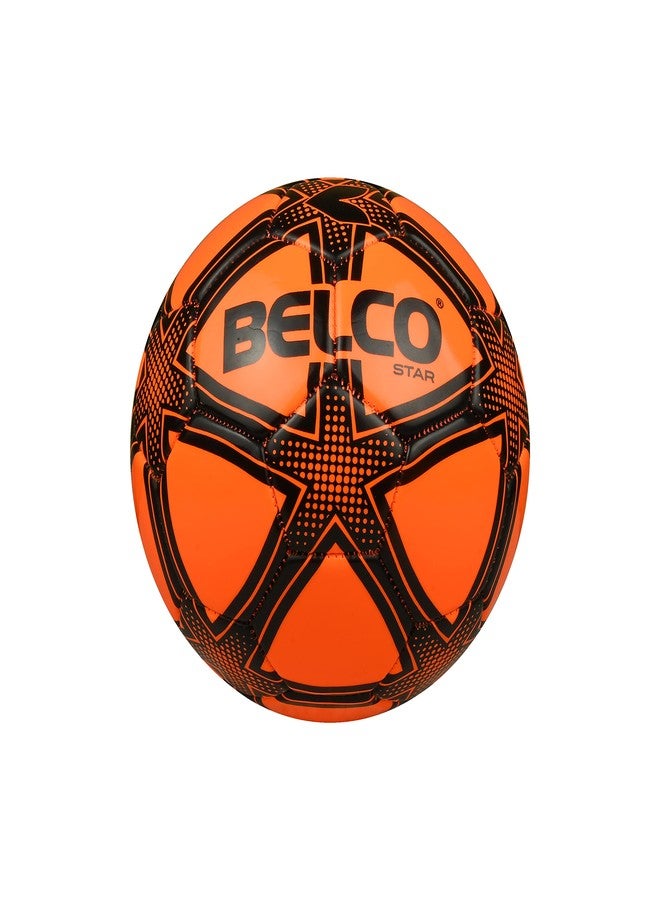 BELCO Florocent Orange PVC Football Size 3, Soccer Ball for Match & Training - Image 1