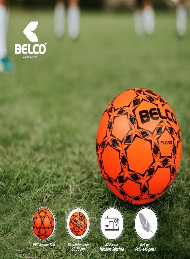 BELCO Florocent Orange PVC Football Size 3, Soccer Ball for Match & Training - Image 5
