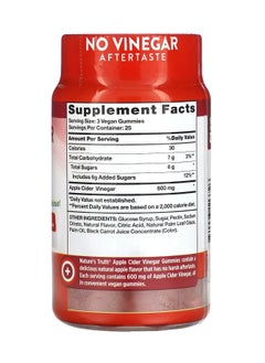 natures truth Apple Cider Vinegar Natural Apple 600 Mg 75 Vegan Gummies  - Image 2