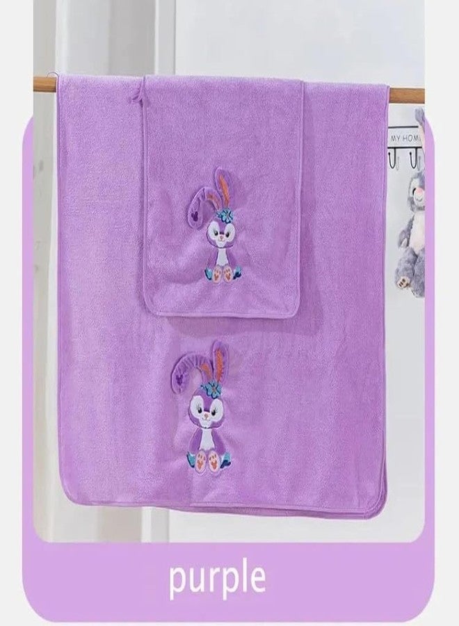 BEDSHED Microfiber Kids Bath Towels Quick Dry Super Absorbent Super Soft Bath Towel for Babies Toddler-Baby Towel for Boys and Girls (Purple, Pack of 1) - Image 5