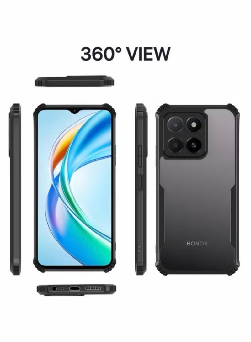 Xundo Clear Case for Honor X6C | Premium Rugged | Durable Shock-absorbing Frame | Black Border | Thermoplastic Polyurethane | Airbag Anti-drop Protection - Clear - Image 2