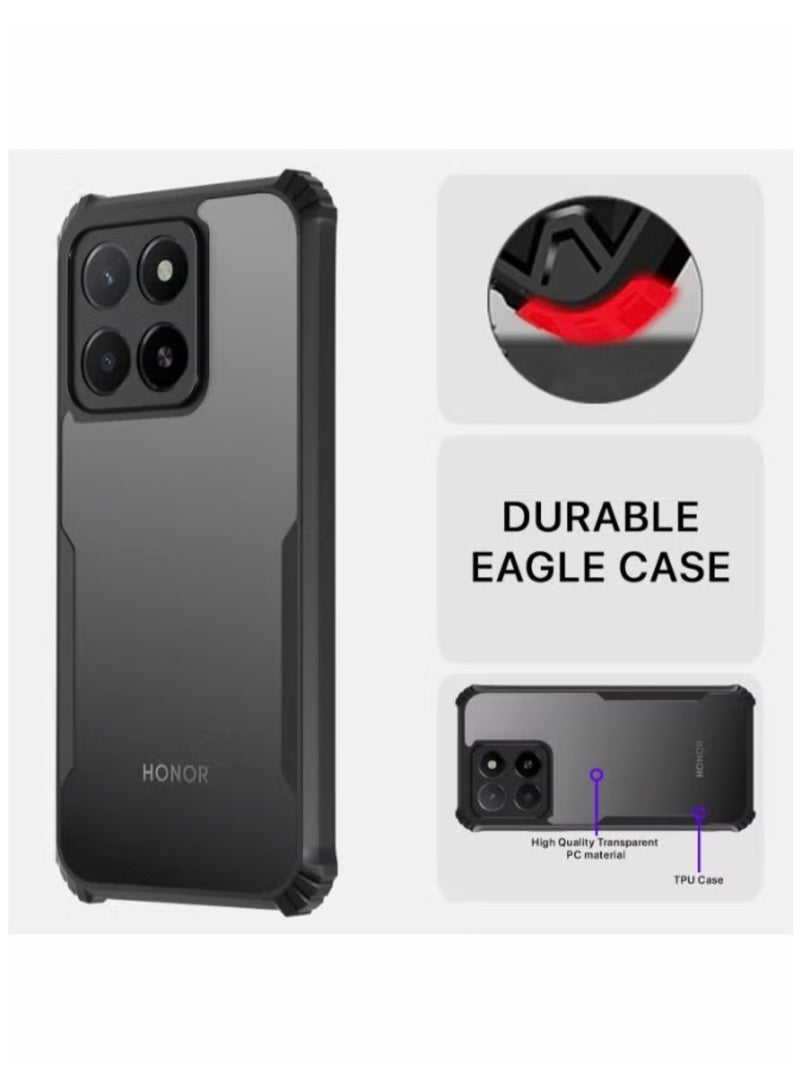 Xundo Clear Case for Honor X6C | Premium Rugged | Durable Shock-absorbing Frame | Black Border | Thermoplastic Polyurethane | Airbag Anti-drop Protection - Clear - Image 5