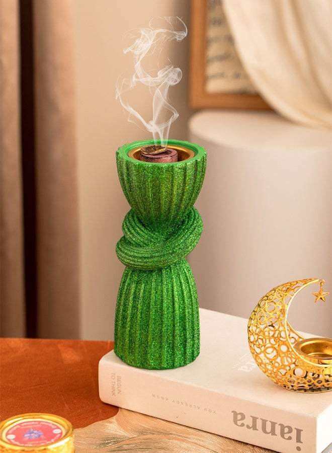 Resin Aroma Diffuser Handheld Incense Burner – Sequin Curtain Design Candle Holder Home Decor Gift - Image 2