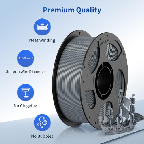 ANYCUBIC PLA Filament 1.75mm Bundle, 3D Printer PLA Filament 1.75mm Dimensional Accuracy +/- 0.02mm, 1KG Reusable Spool (2.2 lbs), 2KG Grey+Grey - Image 2