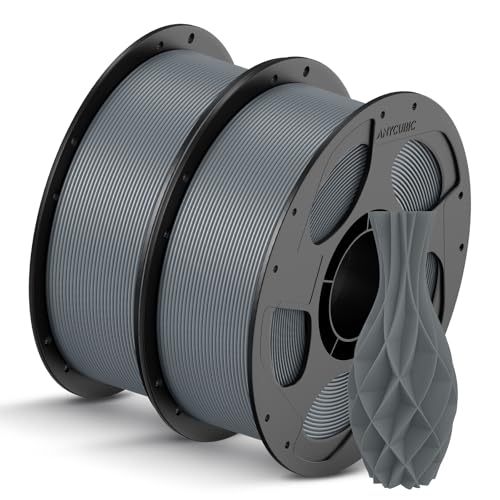 ANYCUBIC PLA Filament 1.75mm Bundle, 3D Printer PLA Filament 1.75mm Dimensional Accuracy +/- 0.02mm, 1KG Reusable Spool (2.2 lbs), 2KG Grey+Grey - Image 1