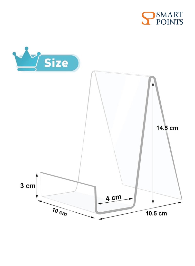 SMARTPOINTS Clear Acrylic Display Stand, 6 Pack Acrylic Book Stand, 14.5 Cm Book Display Stand, Clear Display Stand for Displaying Pictures,Books, Music Sheets, Notebooks, Cds, Etc (A) - Image 2