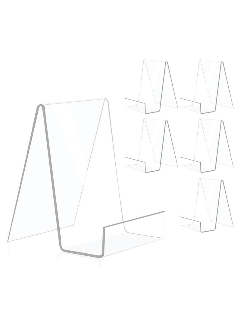 SMARTPOINTS Clear Acrylic Display Stand, 6 Pack Acrylic Book Stand, 14.5 Cm Book Display Stand, Clear Display Stand for Displaying Pictures,Books, Music Sheets, Notebooks, Cds, Etc (A) - Image 1