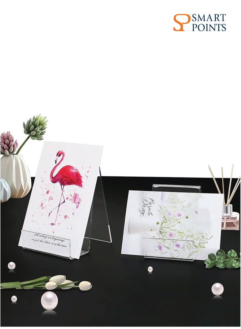 SMARTPOINTS Clear Acrylic Display Stand, 6 Pack Acrylic Book Stand, 14.5 Cm Book Display Stand, Clear Display Stand for Displaying Pictures,Books, Music Sheets, Notebooks, Cds, Etc (A) - Image 5