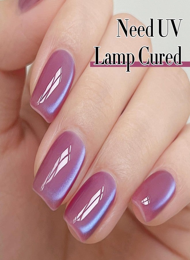 دابل ريذم طلاء أظافر جل على شكل عين قطة من Double Rhythm، 15 مل، مع مغناطيس، لامع، شفاف، لون شفاف، قابل للغسل في صالون الأظافر، في المنزل (وردي بنفسجي-MC1131) - Image 4