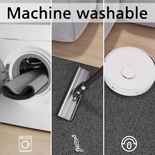 SUMLANS Kitchen Mat Set of 2 PCS, Cushioned Non Slip Rugs for Kitchen Floor, Absorbent Runner Comfort Standing Mats Washable for Kitchen, Office, Home (Black-Velvet, 17.3"x47"+17.3"x30") - Image 5