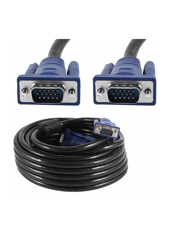 VGA 15 Pin Male To Male Cable Black/Blue
