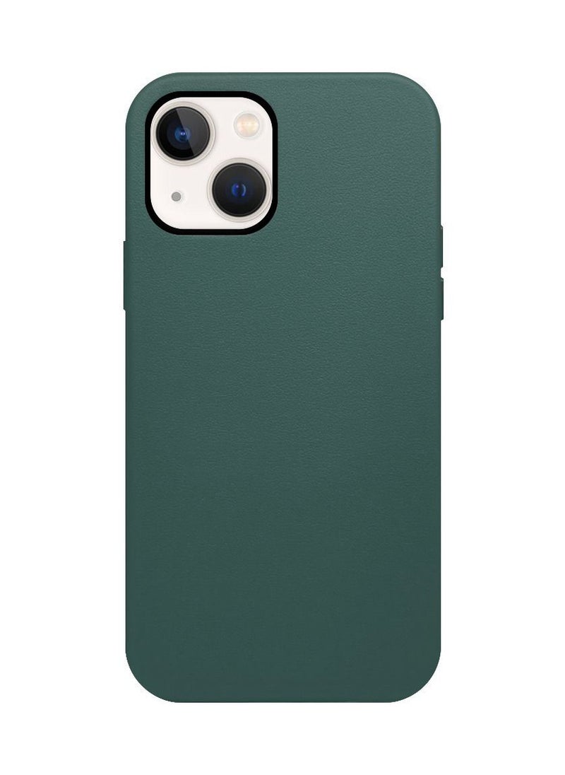 K-Doo - iPhone 13 Mag Noble Collection Premium PU Leather Case with Magsafe Magnetic Wireless Charging Compatible Cover Green - Image 1
