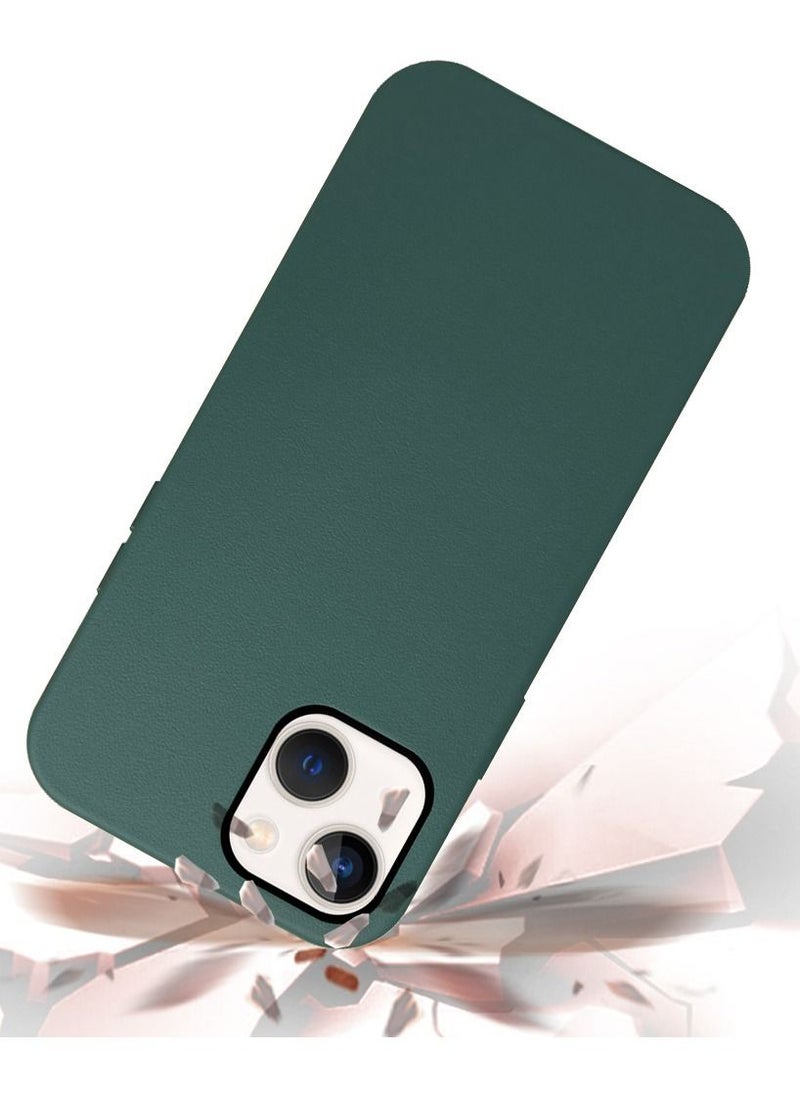 K-Doo - iPhone 13 Mag Noble Collection Premium PU Leather Case with Magsafe Magnetic Wireless Charging Compatible Cover Green - Image 1