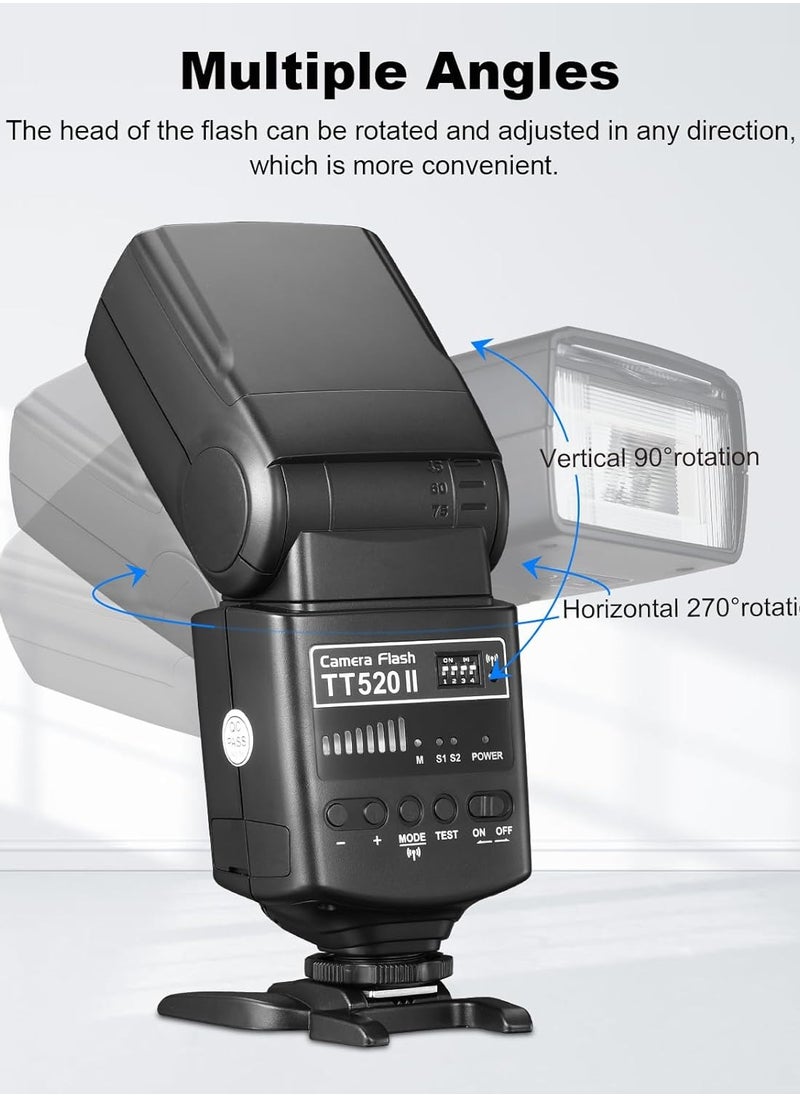 Godox TT520II Camera Flash Universal On-Camera Flash Electronic Speedlite Wireless Transmission for Canon Nikon Panasonic Olympus Pentax DSLR Camera  - Image 5