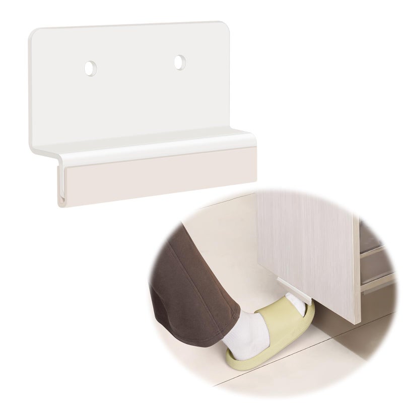 Cathyeen Cabinet Foot Pull, Foot Pull for Trash Cabinet Drawer, Touchless Hands-Free Mounting Foot Handles Door Opener Tool for Pull Out Trash Can Under Cabinet, Kitchen Under Sink Trash Can (White) - Image 1