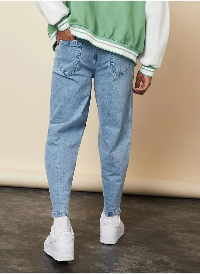 Styli Tapered Jeans with Pocket Construct