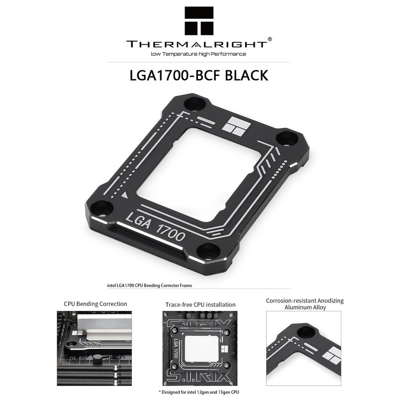 Thermalright Intel 12th/13th Generation LGA1700 Anti-Bending Buckle, Curved Pressure Plate,CPU Stress Bending Correction Fixer, Fully Fitted and Fixed Without Trace Installation (Black) - Image 2