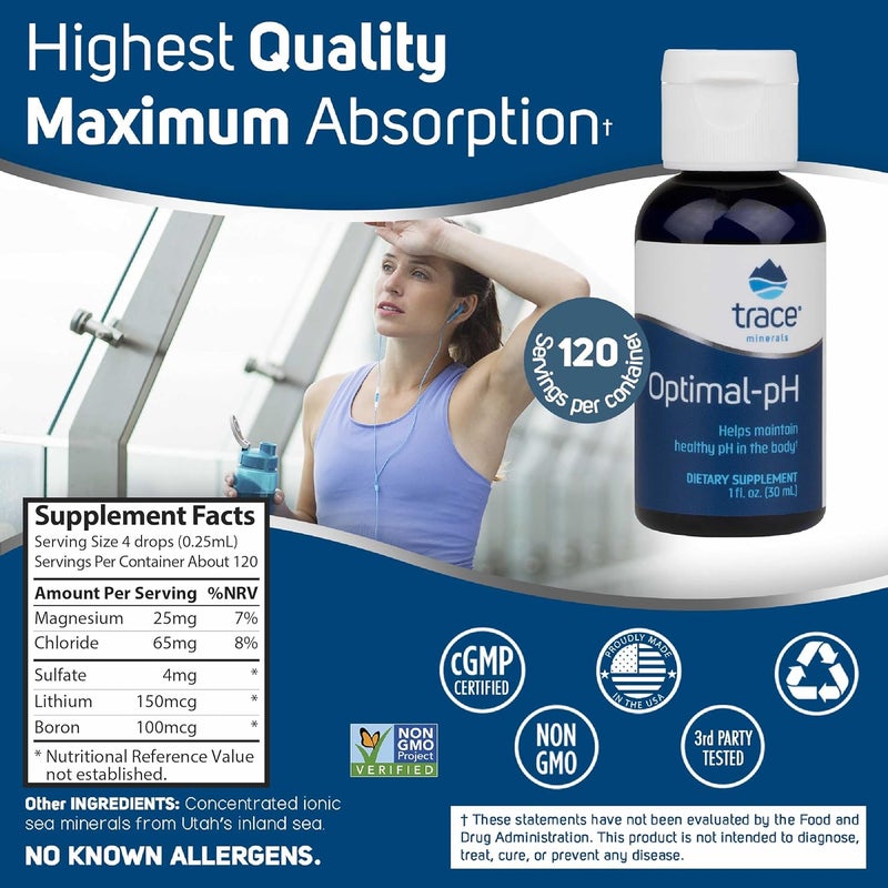 Trace Minerals OptimalpH  Concentrated Ionic Mineral Supplement for Digestive  Immune Health  Digestion  pH Support Supplement with Magnesium  Boron  1 fl oz About 120 Servings - Image 4